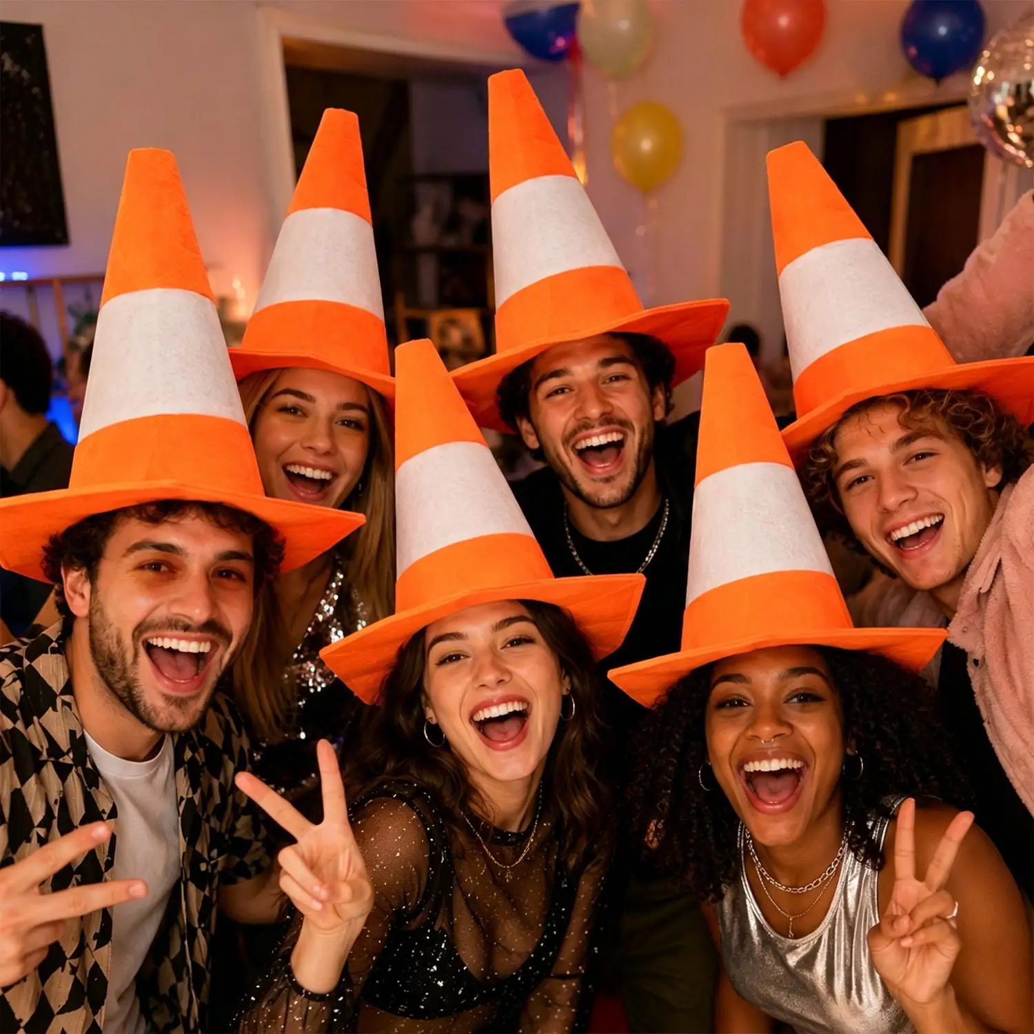 Party Hat Cone - 1/3/5 Adet Komik Katlanabilir Trafik Konisi